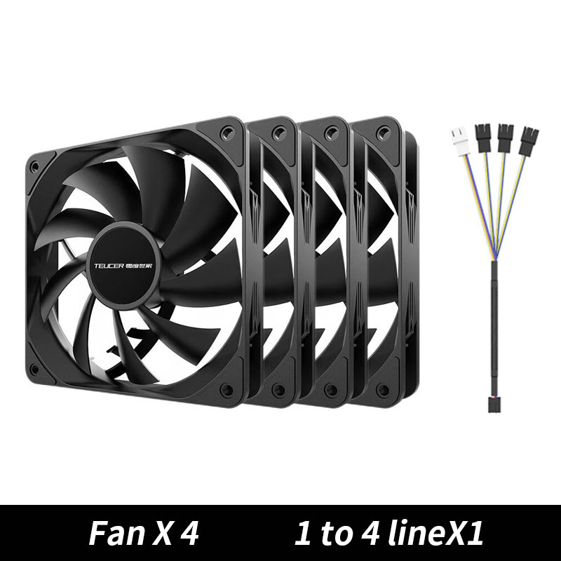 TEUCER PC ventilador con cubierta de ordenador PWM 4 pines 120mm silencioso 12CM ventilador CPU ventilador de refrigeración ventilador del radiador de refrigeración 12V ajustar la velocidad del ventilador: Blanco