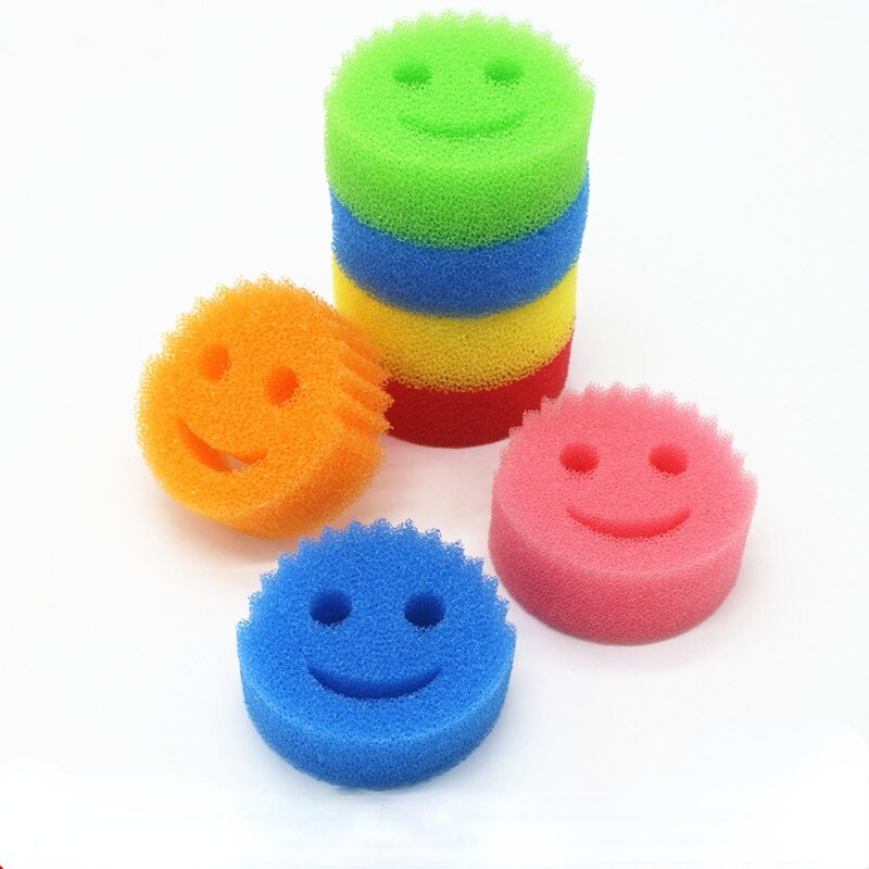 Smiley – éponge magique à vaisselle, vaisselle, ustensiles de cuisine, salle de bain, outils de nettoyage, tampon à récurer puissant