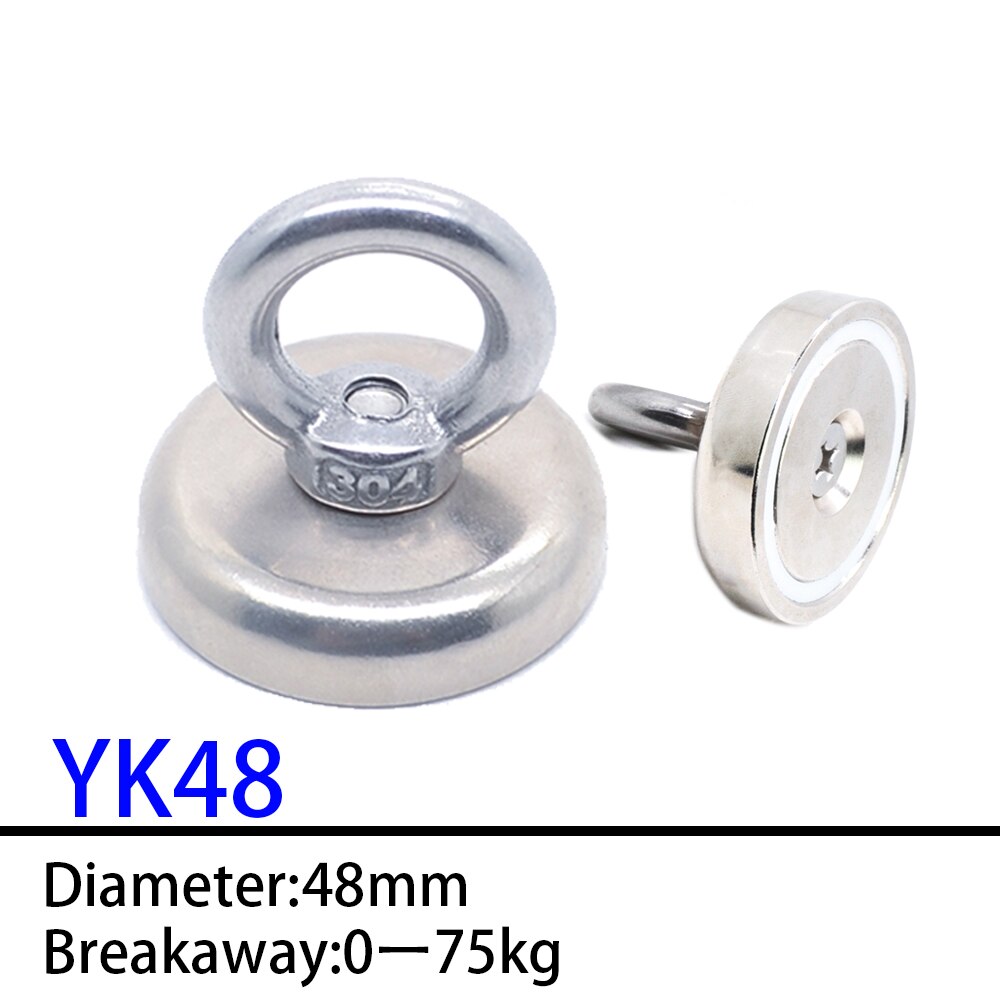Starke Magnet Topf Angeln Magnet Tiefe Meer Salvage Magnetische Haken Permanent Neodym NdFeB Magnetischen Angeln Werkzeug mit Seil: YKD48