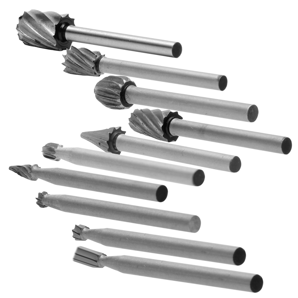 Ootdty 10pc/ sett roterende fil elektrisk sliping poleringshode graveringskutter gjør-det-selv treverktøy