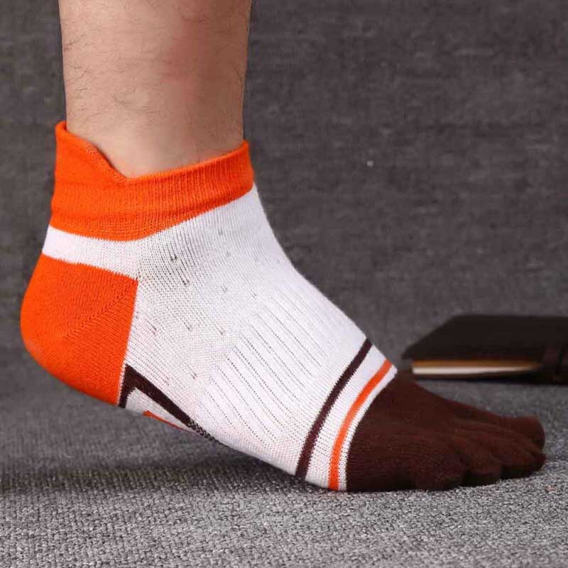 1 par fingerseparerede tåsokker udendørs resistent polyester bomuld spandex ankel strømper sport fitness løbestrømper: W