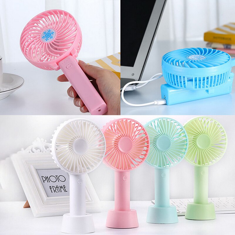 Mini håndholdt ventilator abs bærbar ventilator til kontor udendørs husholdningsrejser stærk vindventilator