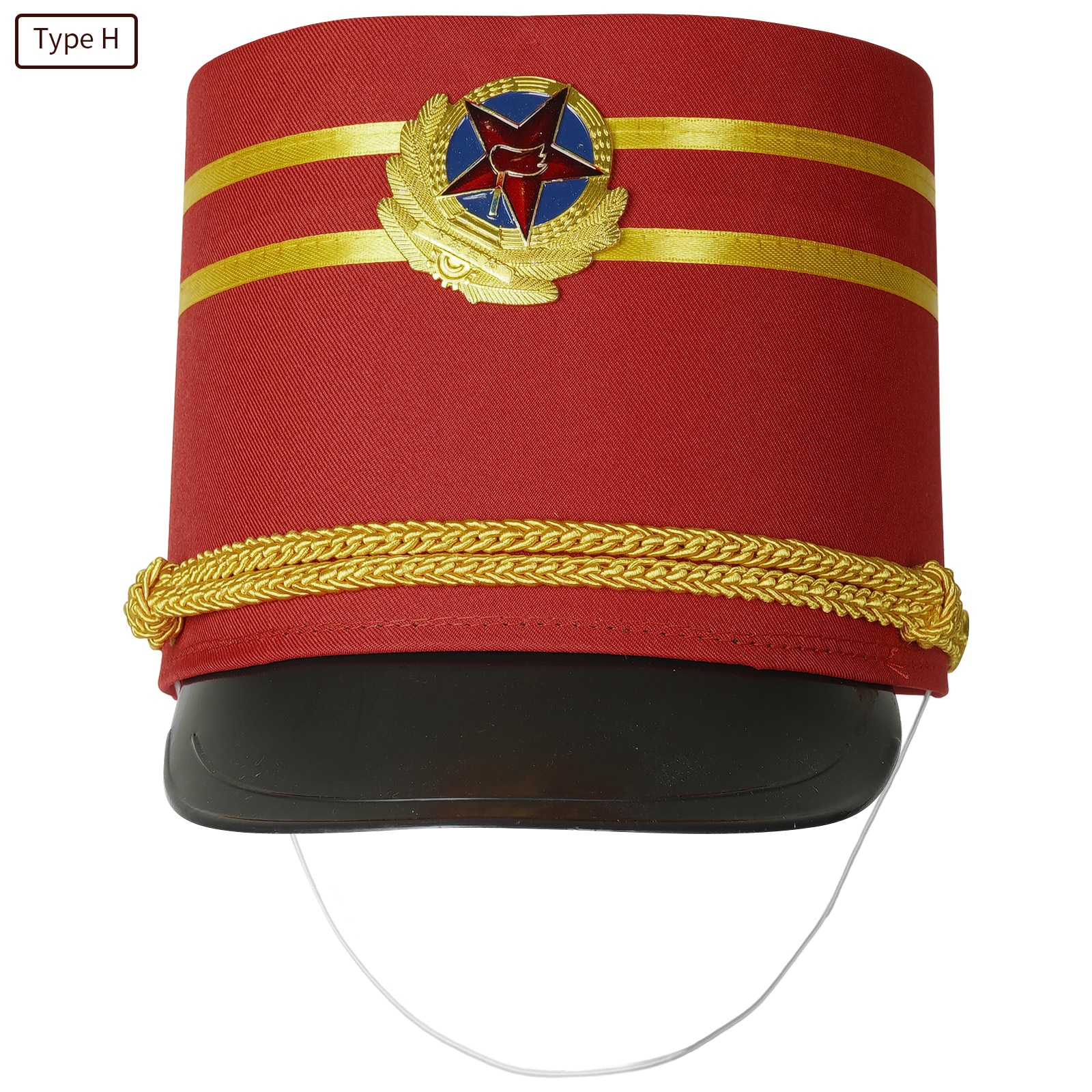 British Royal Guard Drum Head Hat Kid AdultHalloween Cosplay William Soldiers Students Brass Band Honor Guard Flag-Raiser Hat: Type H Red