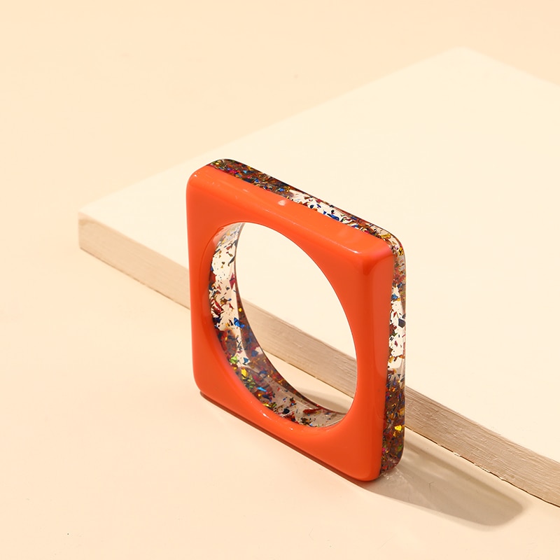 GuanLong Shiny Indian Geometric Bracelets Bangles For Women Korean Acrylic Resin Custom Charms Bangle With