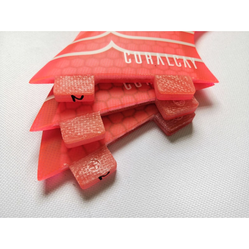 Aletas para tabla de Surf Coral-cay FCS, Tri Truster, amarillo, rojo, verde, fibra de vidrio, kitesurf, quillas FCS de windsurf