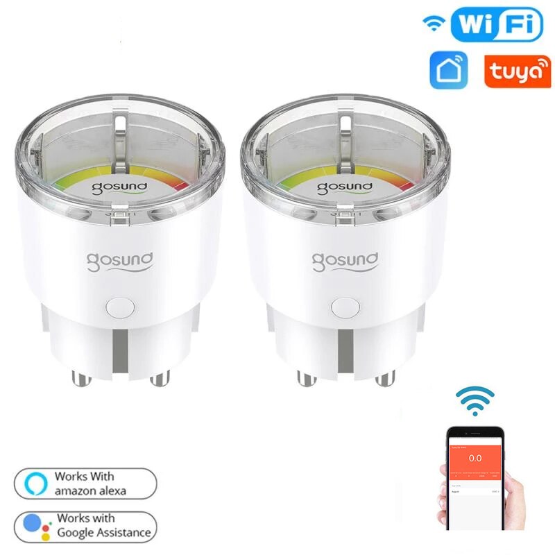 Tuya Gosund 10A Smart Wifi Plug Socket With Power Monitor Smart Home Wireless Socket Outlet Timer Plugs With Alexa Google Home