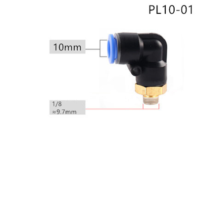PL Pneumatic connector 4mm-12mm Hose OD 1/8" 1/4" 3/8" 1/2" Male Thread Pneumatic Tube Elbow Connector Tube Air Push In Fitting: PL10-01