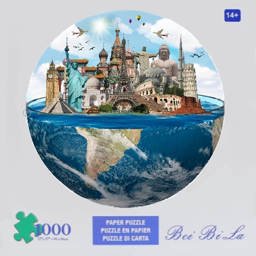 Puzzle rond pour adolescent et adulte, 1000 pièces, entraînement, Patience, Concentration, soulagement de la pression