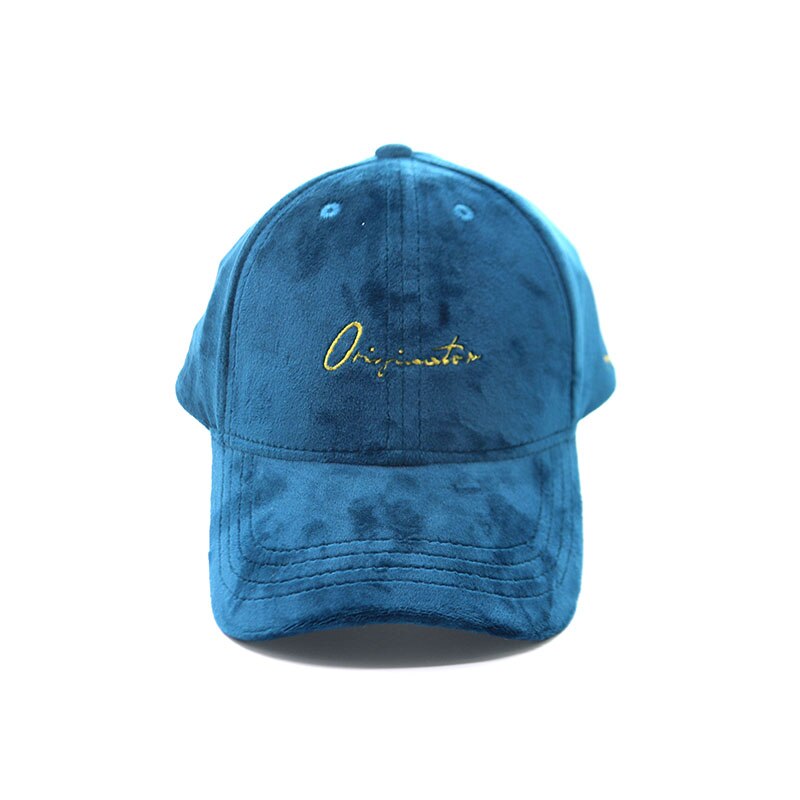 Wysokiej jakości sztruksowe wyszywane litery czapka z daszkiem dla obu płci zwykły czapki z daszkiem czapka regulowana dla kobiet mężczyzn: niebieski