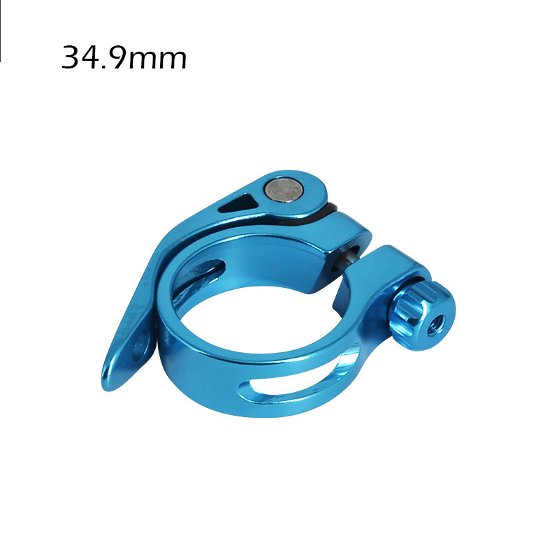 31.8/34.9Mm Aluminium Legering Fiets Zadelpen Klemmen Quick Release Multicolor Racefiets Zadelklem: blue 34.9