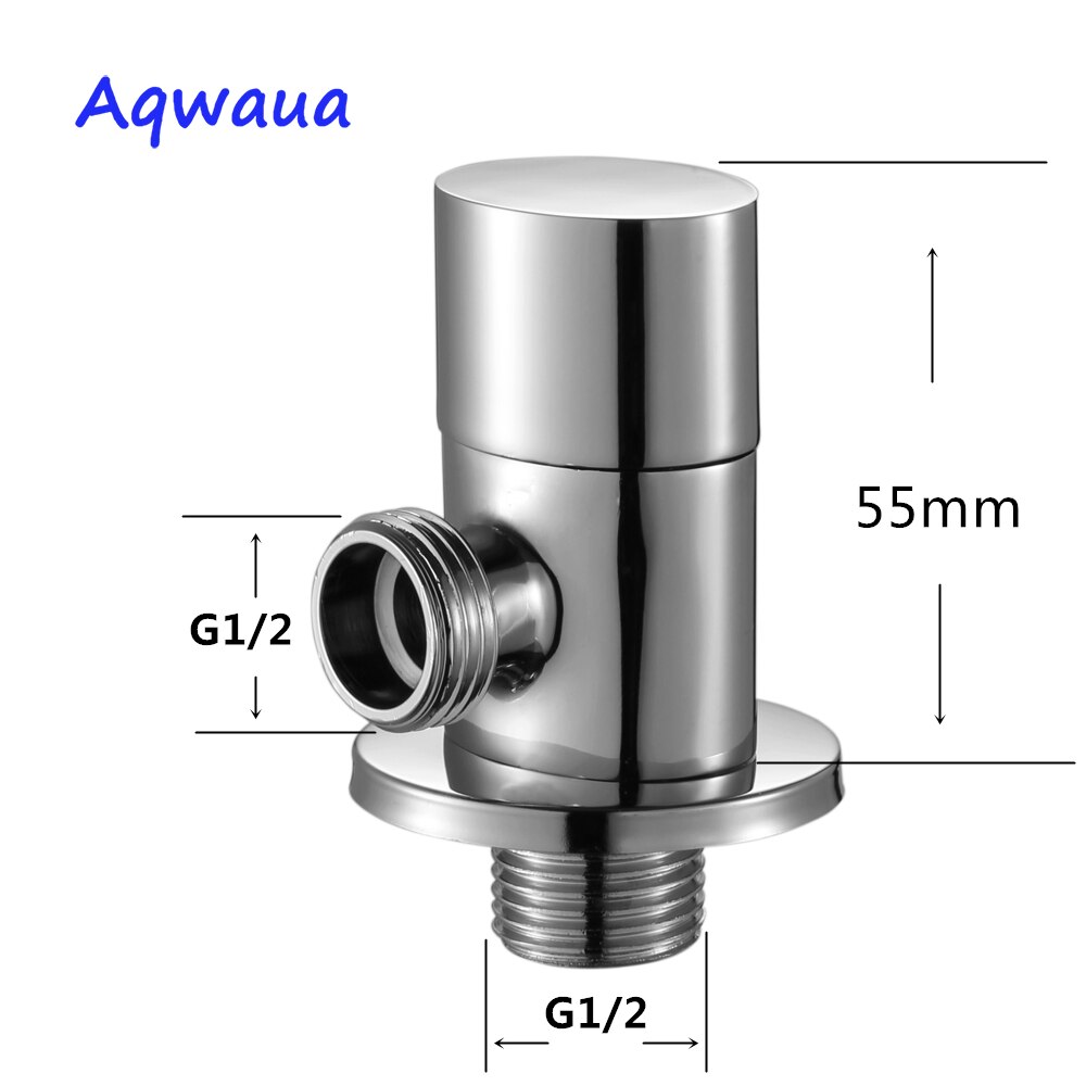Aqwaua Water Schakelaar Klep Ovale Hoekstopkraan Messing Omstelling G1/2 Draad Sub-Klep Keuken Badkamer Accessoires Massief messing Chroom