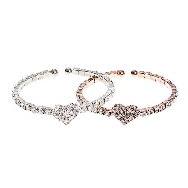 Simple and exquisite love couple bracelet elastic heart bracelet popular ladies rose gold bracelet lover