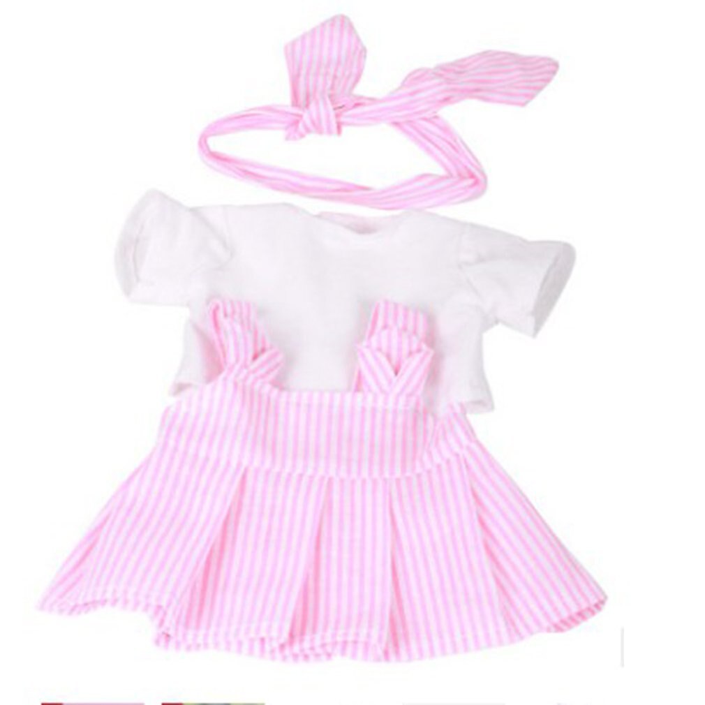 Vestido de muñecas de 30 CM para niñas, ropa de muñecas DIY, vestido de , accesorios para muñecas, casa de juegos, juego de vestir: Pink stripes