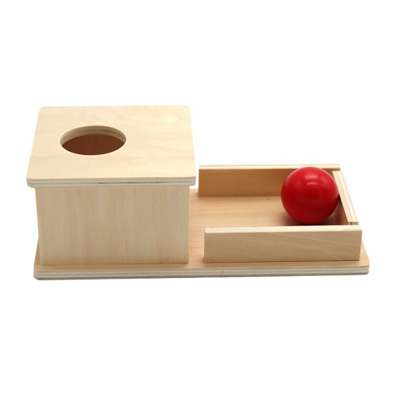 Wood Educational Toy Object Permanence Box with Tray