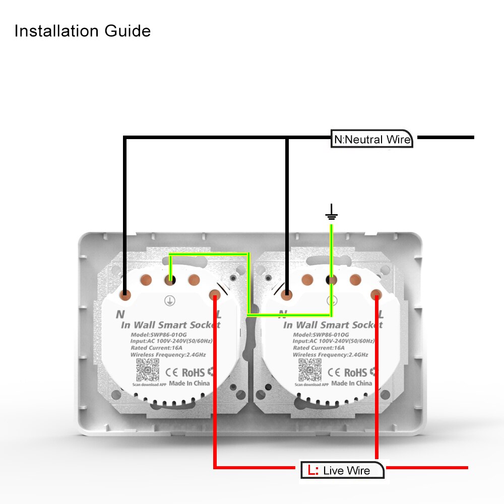 Avatto wifi dubbel eu standarduttag, tuya smart life app röst fjärrkontroll 16a wifi strömkontakt fungerar med google home alexa