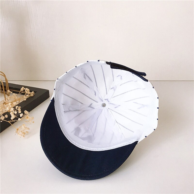 Primavera Verano gorro niño algodón carta a rayas bebé gorra de béisbol ajustable Niño sombrero bebé niño infantil playa tapa 1-2Y