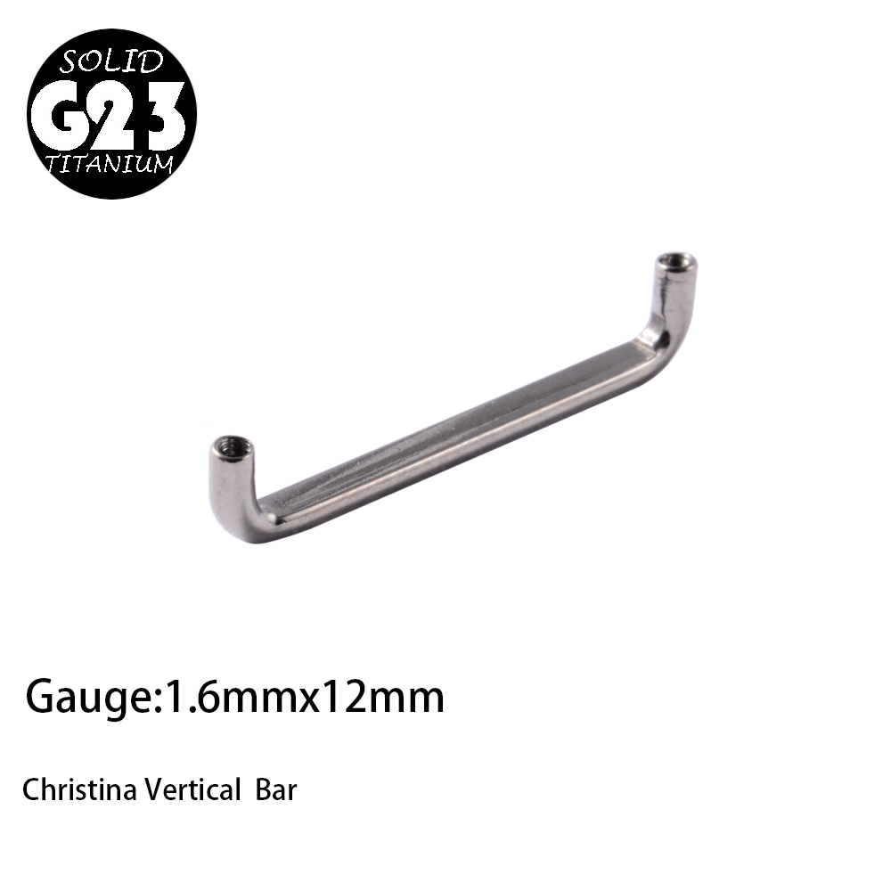 1PC G23 Titanium Christina Vertical Hood Piercings CZ Gem Dermal Anchor Crystal Flower Straight Barbell Jewelry Piercing 1.6mm: Blue Zinc Plated