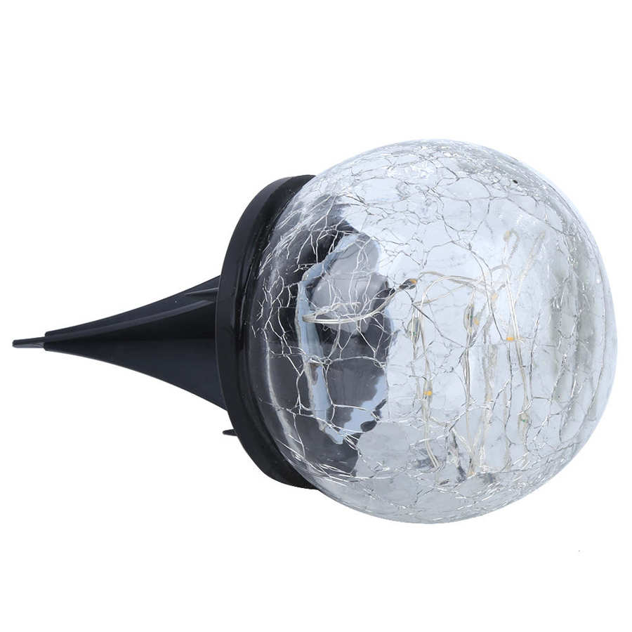 Bola de luz de vidrio con efecto craquelado IP65, luz LED subterránea resistente al agua, lámpara de punta de suelo para decoración de paisaje de patios y jardines