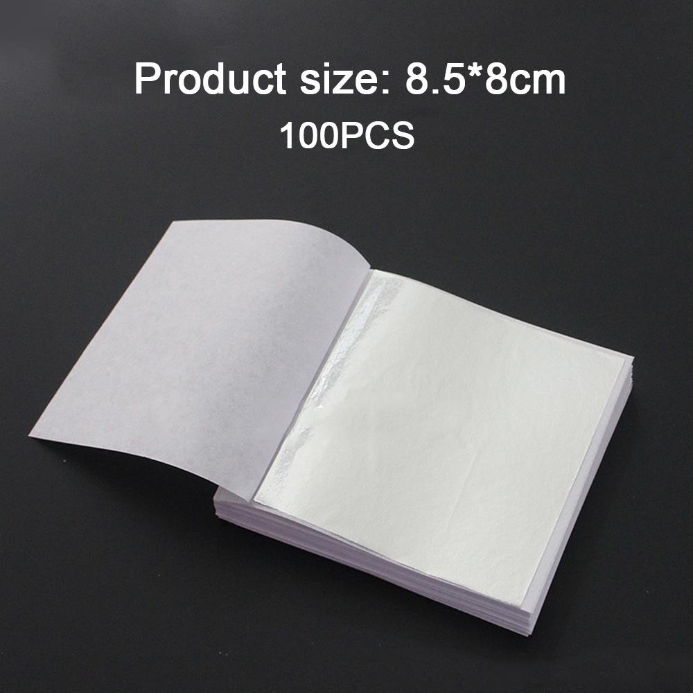 Bladfolie papier zilver hotels plafond zilverfolie papier universeel 100 vellen 8.5 * 8 cm imitatie frame duurzaam