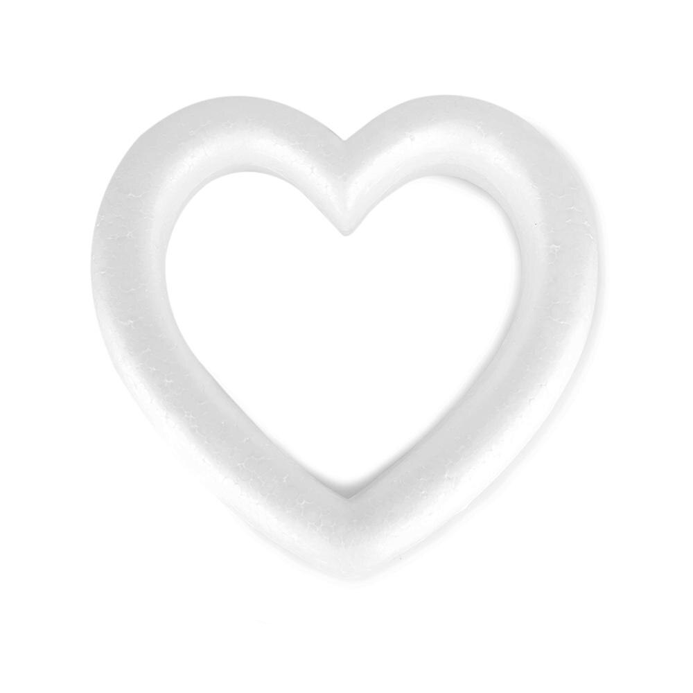 Hjerteformet polystyrenskum krans hvid til diy håndværk bryllupsfest rundt kærlighed hjerte valgfri: Elsker hjerte