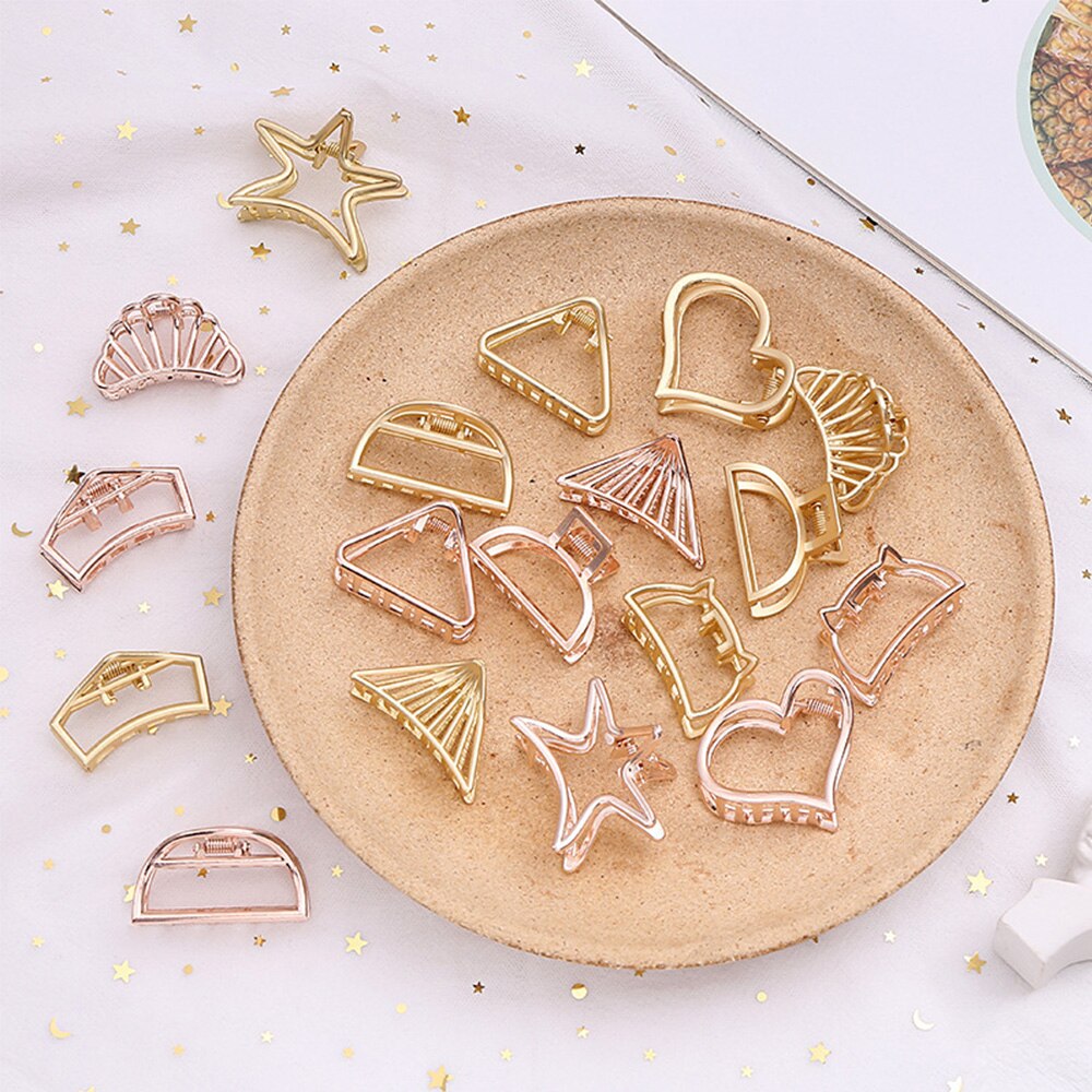 9Styles 2Colors Geometric Hair Claw For Women Girl Clamps Hair Crab Metal Gold Hair Clip Claw Accessories Hairpins Ornament