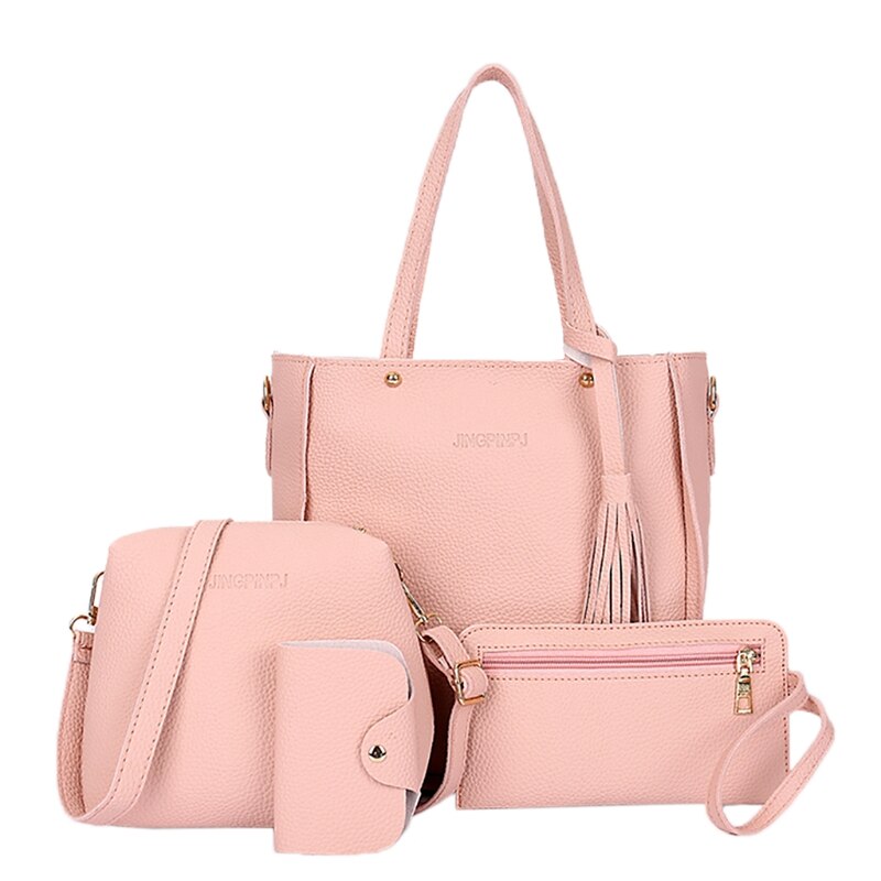 4 Pcs Vrouwen Mode Handtas Schoudertassen Lady Casual Reizen Crossbody Messenger Satchel Set Vrouwelijke Grote Capaciteit Shopping Tote