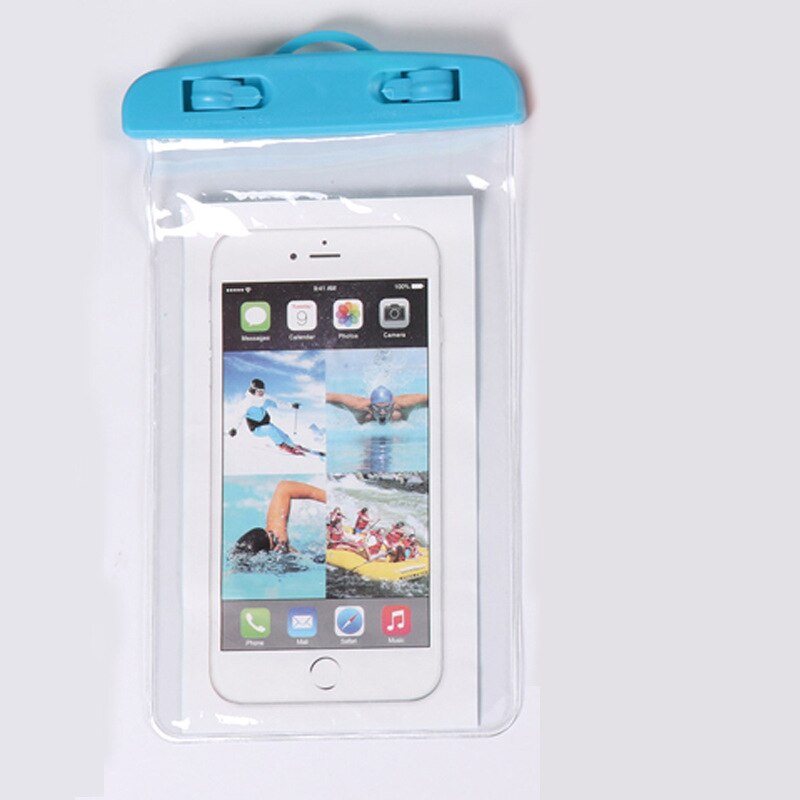 Waterproof Mobile Phone Case For iPhone X Xs Max Xr 8 7 Samsung S9 Clear PVC Sealed Underwater Cell Smart Phone Dry Pouch Cover: Blue