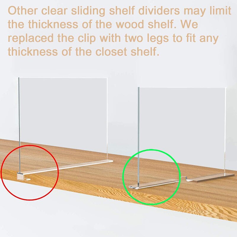 Plank Verdelers Voor Kasten, Clear Plank Verdelers Voor Hout Kast, Kast Plank Organizer Divider En Separator