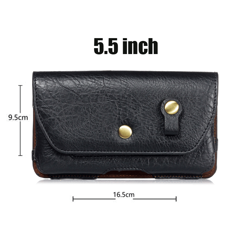 4.7 - 6.4 inch Retro Magnetic Holster Belt Bag Clip Phone Cover For Samsung A70 A50 A30 A20 A40 Note 10 Plus Waist Leather Case: 5.5 INCH Black