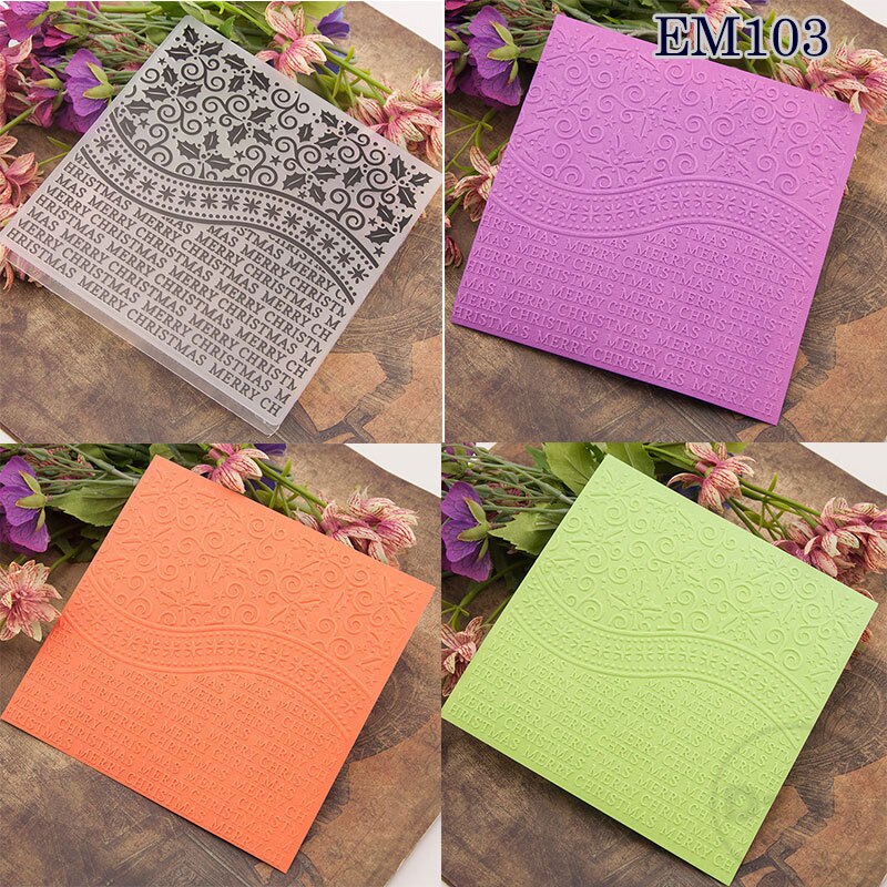 (28 Style can Choose) Square Embossing Folders for Scrapbooking Paper Album Cards Making Supplies 3D Plastic Cutting Dies Crafts: EM103