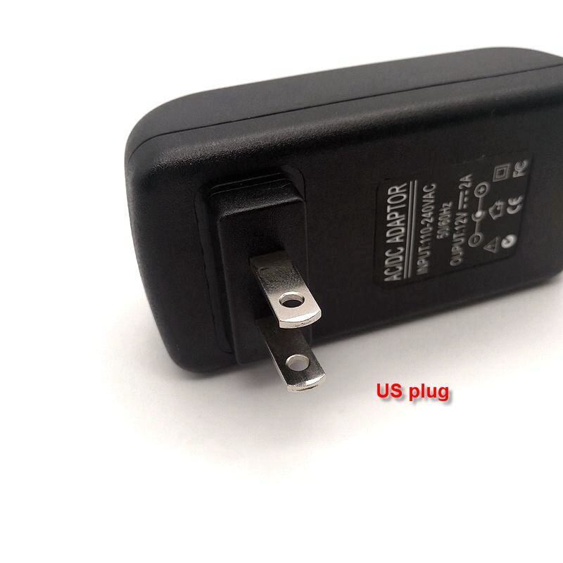 Adaptateur d&#39;alimentation 24W 12V 2A 5.5x2.5mm / 5.5mm x 2.5mm pour chargeur de bande lumineuse LED, prise US EU