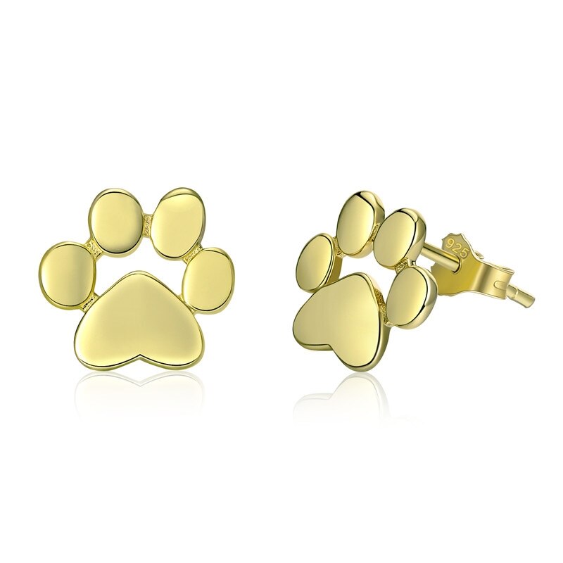 Wostu Real 925 Sterling Zilver Leuke Hond Voetafdrukken Tiny Stud Oorbellen Voor Vrouwen Party S925 Zilveren Sieraden CQE407: CQE407-4