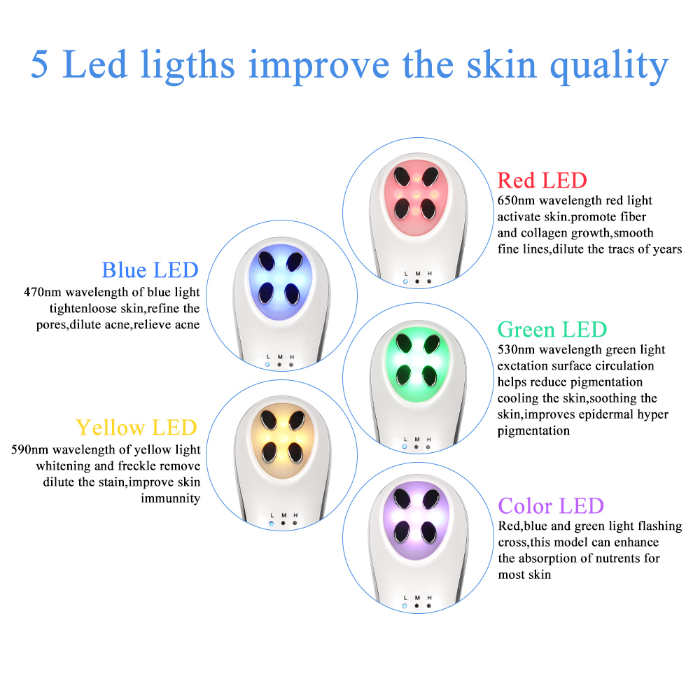 RF EMS Facial Beauty Machine Skin Rejuvenation Radio Frequency Device LED Phototherapy Wrinkle Removal Face Tightening Tools