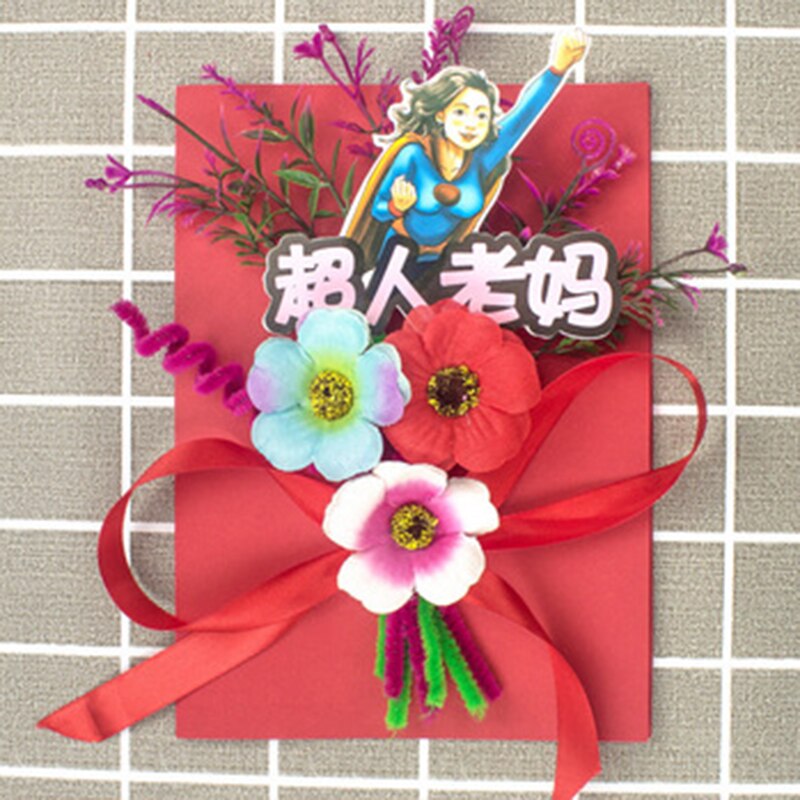 3D Greeting Card for Mother's Day DIY Flower Arrangment Card with Printed Letter Handmade Kit 21*15cm MOWA: a