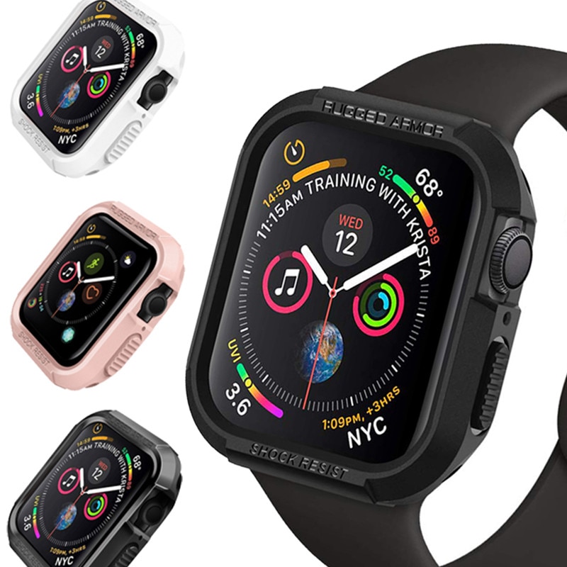 Robuuste Armor Horloge Case Voor Apple Horloge Serie 5 Iwatch Band 44Mm 40Mm Variatie Soft Shockproof Beschermhoes accessoires