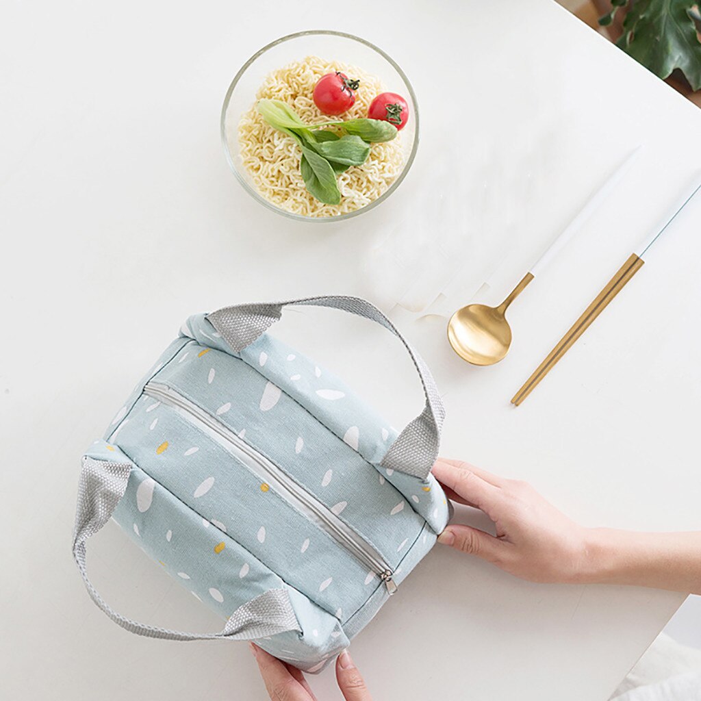 Portable Lunch Bag Women Thermal Insulated Lunch Box Tote Cooler Handbag Bento Pouch Dinner Container School Food Storage Bags