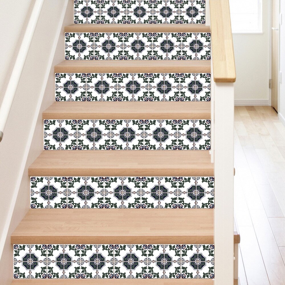 10Pcs Marokkaanse Stijl Harde Tegels Muursticker Keuken Badkamer Trappen Decoratie Waterdichte &amp; Olie-Proof Keramiek Vinyl Behang