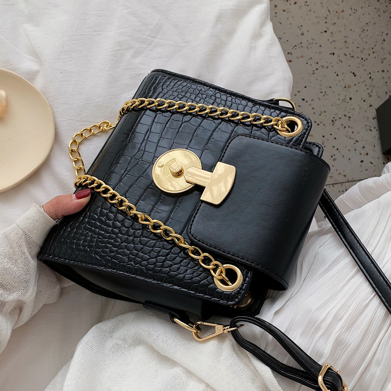 Female Crocodile pattern Tote bag PU Leather Women's Handbag Chain Shoulder Messenger Bag