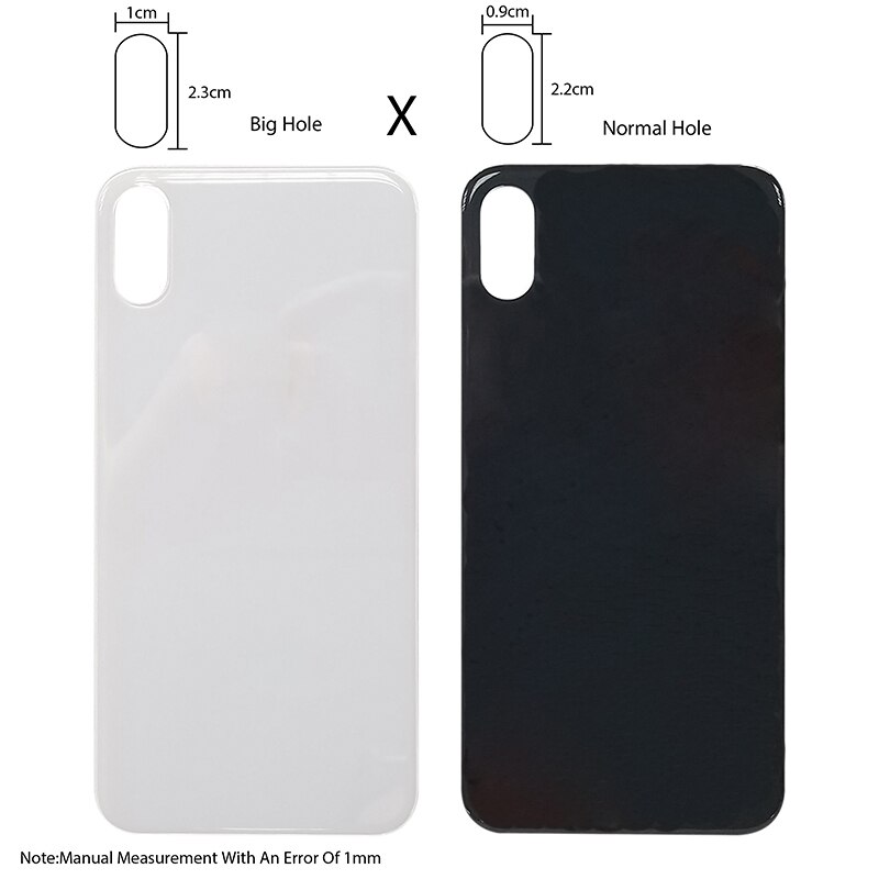 Łatwa zmiana Big Hole tylna szyba X XS Max części zamienne pokrywa baterii obudowa na tył telefonu obudowa naprawa telefonu logo z CE US