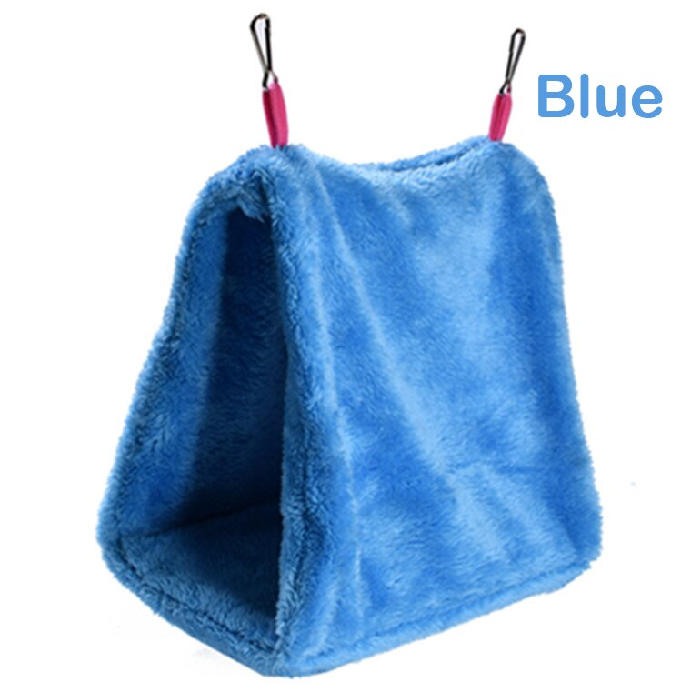 Mode Effen Huisdier Vogel Papegaai Pluche Parkiet Budgie Warme Driehoek Hangmat Kooi Hut Tent Bed Opknoping Cave: Blauw