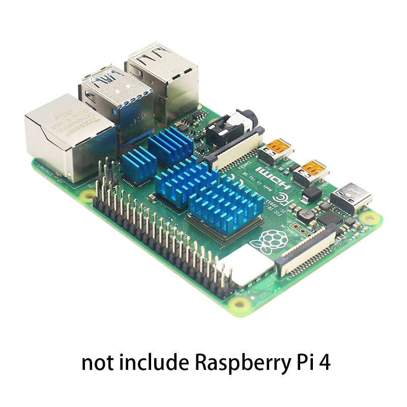 Raspberry Pi 4, radiateur en aluminium et cuivre, ensemble de refroidissement avec coussin thermique à l&#39;arrière pour Raspberry Pi 4B, 10 pièces/lot