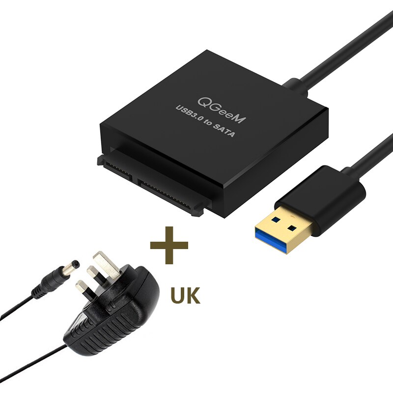 Qgeem Sata Naar Usb Adapter Usb 3.0 Kabel Naar Sata Converter Voor Samsung Seagate Wd 2.5 3.5 Hdd Ssd Harde disk Usb Sata Adapter: ABS UK Adapter