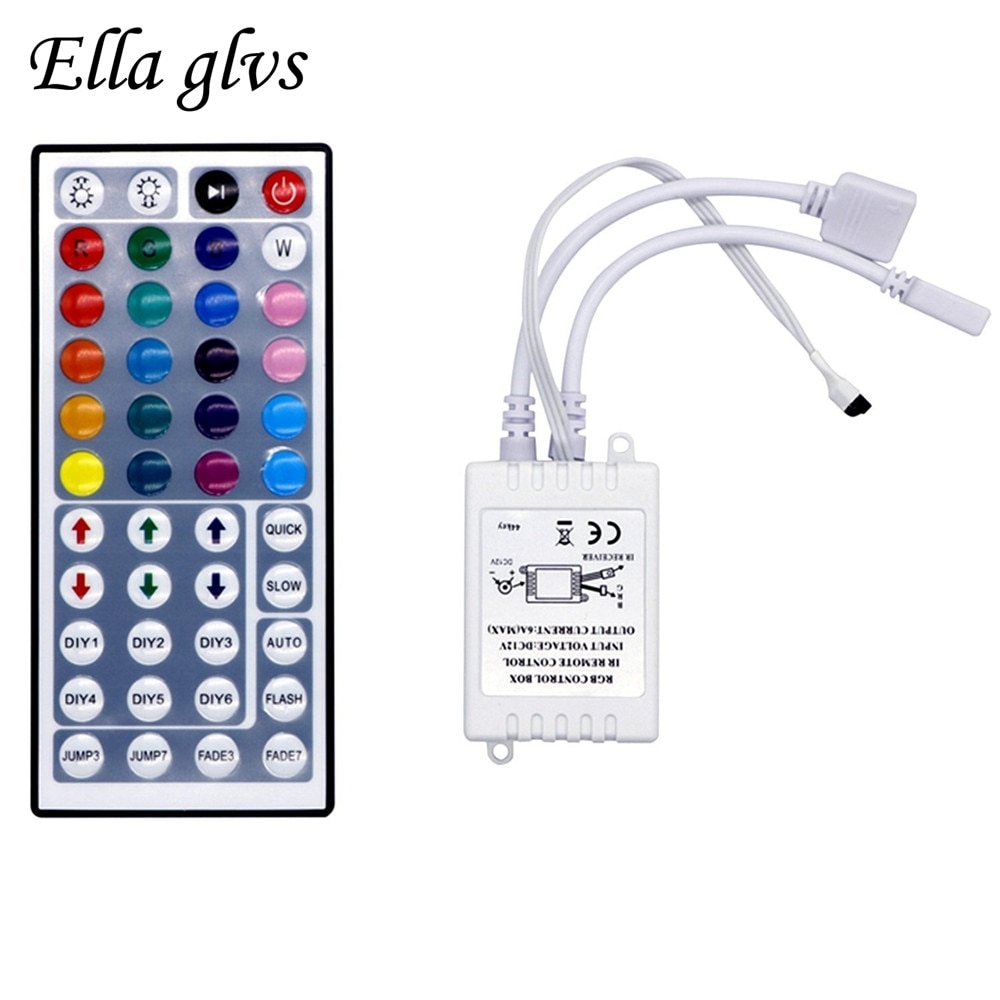 Controlador Led de 44 teclas, Controlador LED IR RGB, luces, controlador remoto IR, regulador de intensidad DC12V 6A para RGB 3528 5050