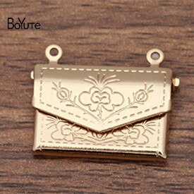 BoYuTe (10 Pieces/Lot) 15*20MM Metal Brass Envelope Photo Locket Diy Floating Locket Charms for Jewelry Making: 1-KC Gold Plated