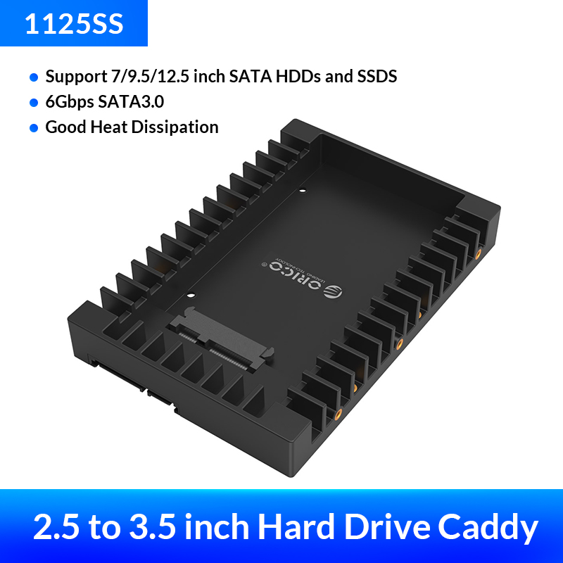 Orico hard drive caddy 2,5 to 3,5 supports sata 3,0 to usb 3,0 gbps 6 supports 9,5/12,5mm 2,5 inch sata hdds and ssds, tool-free: Default Title