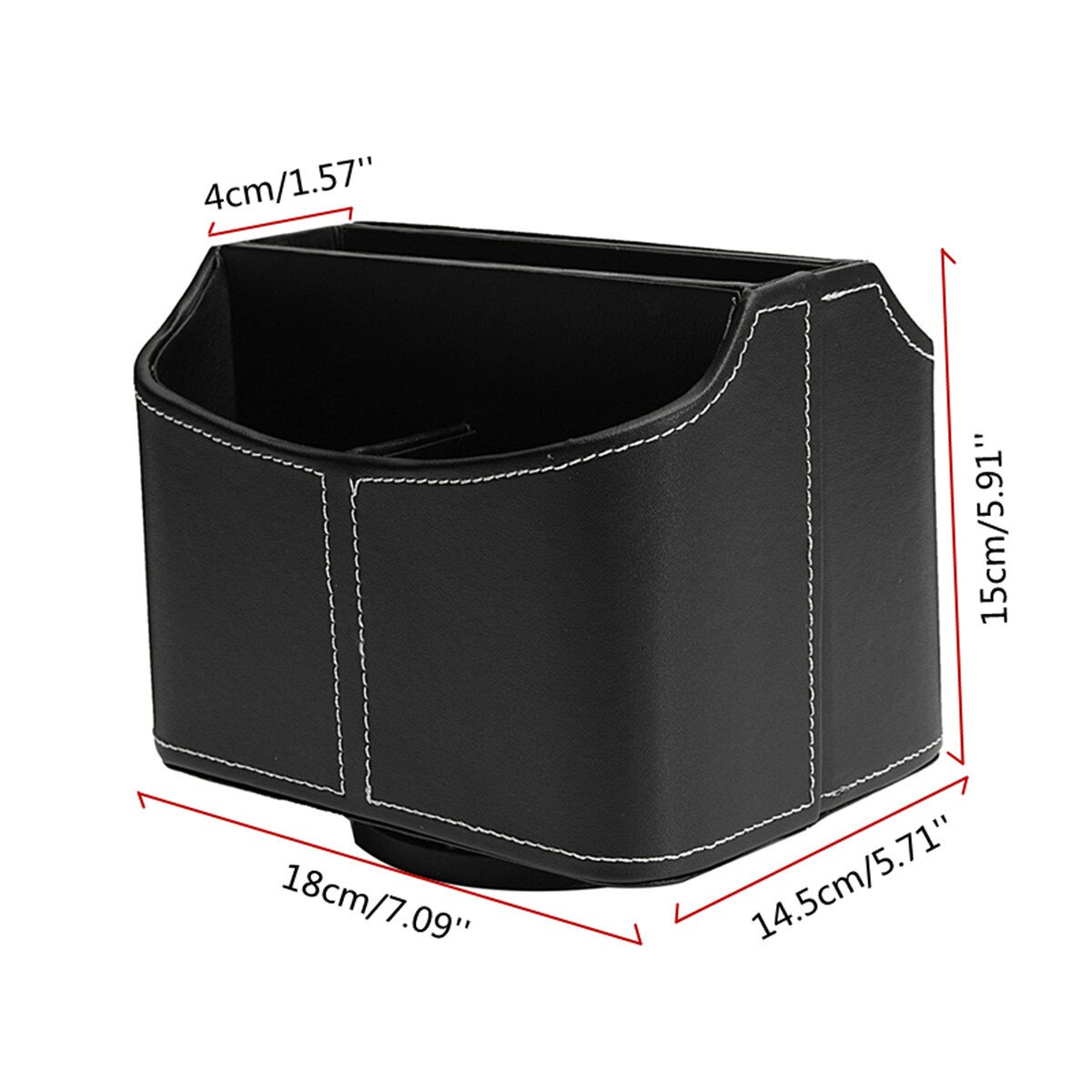 Black Remote Control Organizer Spinning Storage Holder Caddy Couch Leather TV