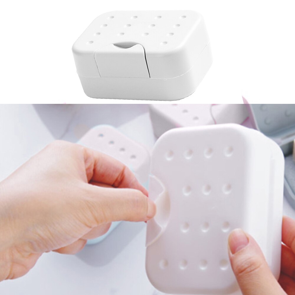 2 stk bærbar reise baderom plast firkantet såpeboks oppvaskholder beholder 10.5 * 7.5 * 5cm såpebokser