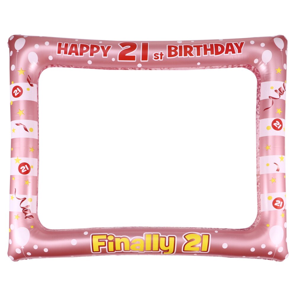 Cadre Photo gonflable en PVC, 1 pièce, accessoires de fête pour anniversaire, fourniture pour les 18 ans: 21 years old