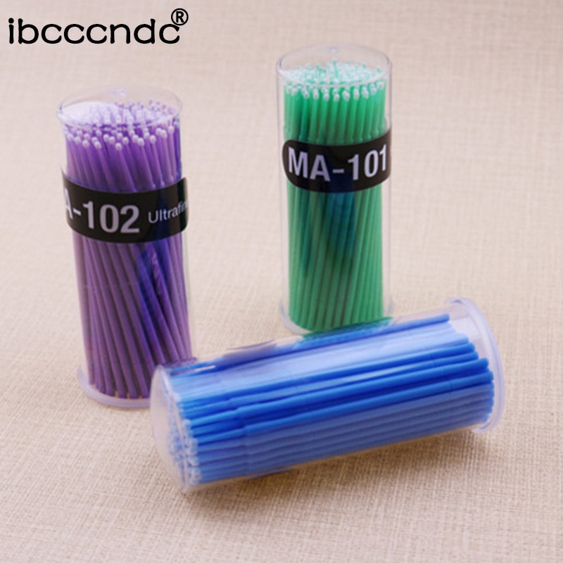 100Stck/Pack Einweg machen-hoch Pinsel Individuelle Peitsche Entfernen Werkzeuge Tupfer Mikro Pinsel Wimpern Verlängerung Werkzeuge Microbrushes