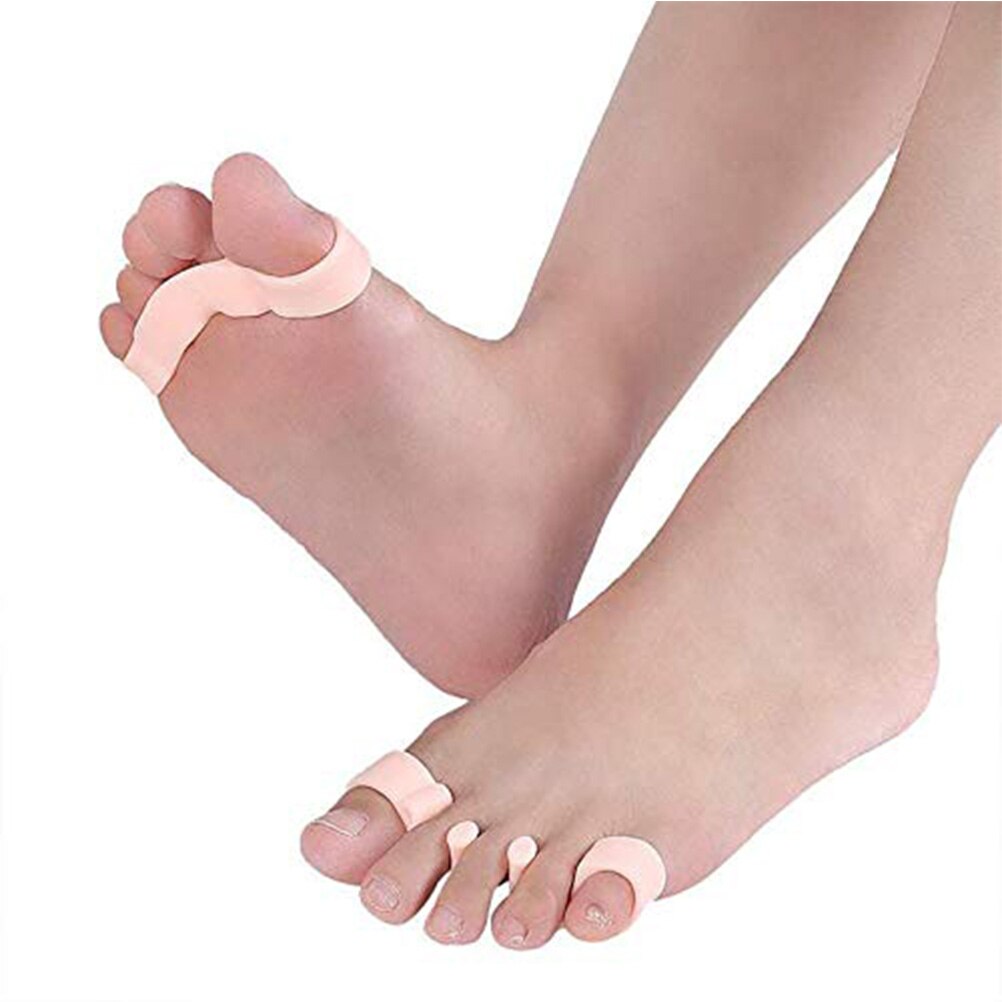 Separadores de dedos de los pies, alisadores elásticos ortopédicos, espaciadores de dedos de los pies, Corrector de juanetes, herramientas de cuidado de pie para hombre y mujer, pedicura, 1 par: Rosa
